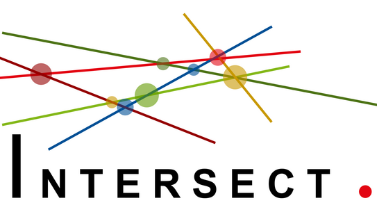 Logo of the INTERSECT project: Colored lines that intersect and are connected with circles at the intersections