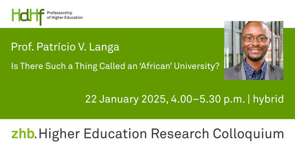 Announcement flyer of the talk including a portrait photo of Prof. Patrício V. Langa