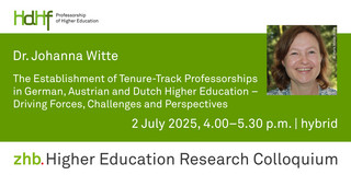 Announcement of the talk by Dr. Johanna Witte Announcement flyer of the talk including a portrait photo of Dr. Johanna Witte
