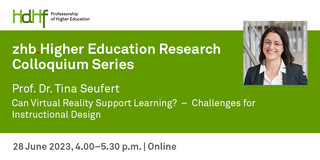 Announcement flyer of the talk including a portrait photo of Prof. Tina Seufert
