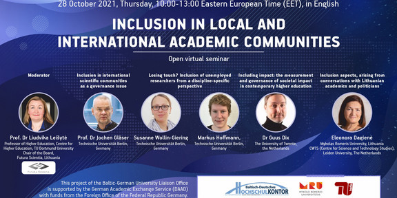 Banner of the virtual seminar: Inclusion in Local and International Academic Communities