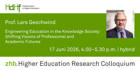 Announcement of the talk by Prof. Lars Geschwind Announcement flyer of the talk including a portrait photo of Prof. Lars Geschwind