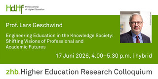Announcement of the talk by Prof. Lars Geschwind Announcement flyer of the talk including a portrait photo of Prof. Lars Geschwind