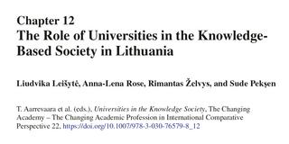 Screenshot: Beitrag "The Role of Universities in the Knowledge-Based Society in Lithuania"