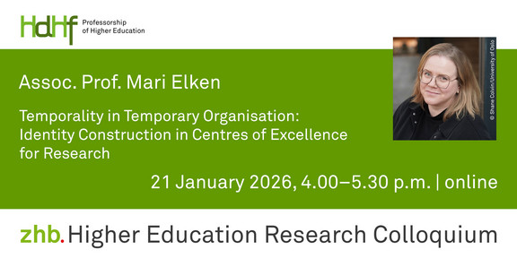 Announcement flyer of the talk including a portrait photo of Assoc. Prof. Dr. Mari Elken