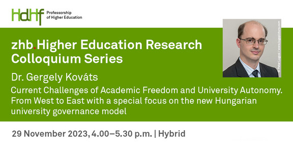Announcement flyer of the talk including a portrait photo of Dr. Gergely Kováts