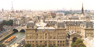 View over Paris with the Eiffel Tower in the background