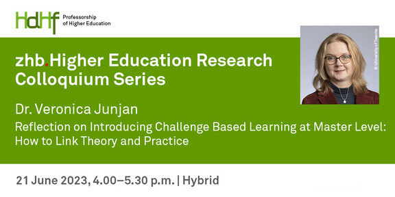 Announcement flyer of the talk including a portrait photo of Dr. Veronica Junjan