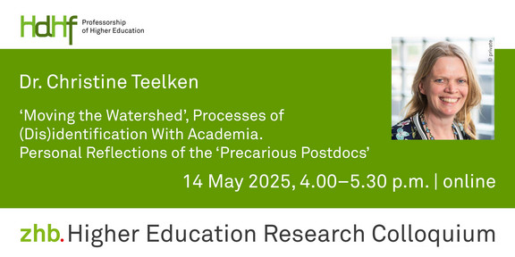 Announcement flyer of the talk including a portrait photo of Dr. Christine Teelken