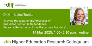 Announcement of the talk by Dr. Christine Teelken Announcement flyer of the talk including a portrait photo of Dr. Christine Teelken
