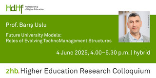 Announcement flyer of the talk including a portrait photo of Prof. Dr. Barış Uslu