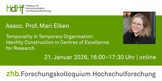 Ankündigung des Vortrags von Assoc. Prof. Dr. Mari Elken Ankündigungskarte des Vortrags mit einem Porträtfoto von Assoc. Prof. Dr. Mari Elken