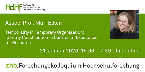 Ankündigungskarte des Vortrags mit einem Porträtfoto von Assoc. Prof. Dr. Mari Elken