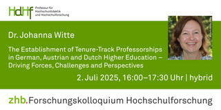 Ankündigungskarte des Vortrags mit einem Porträtfoto von Dr. Johanna Witte