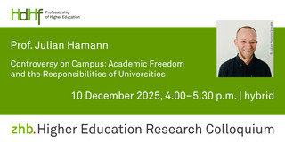 Announcement flyer of the talk including a portrait photo of Prof. Julian Hamann
