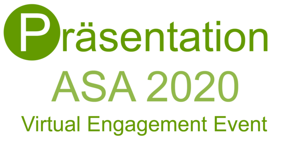 Präsentation auf dem ASA 2020 Virtual Engagement Event Logo: Präsentation auf einer Konferenz