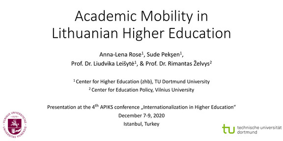 First slide of the presentation Academic Mobility in Lithuanian Higher Education