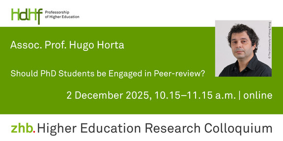 Announcement flyer of the talk including a portrait photo of Assoc. Prof. Hugo Horta