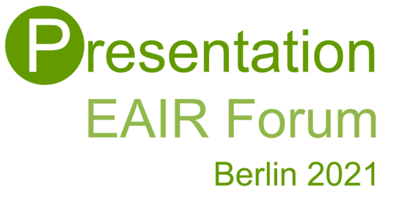 Banner: Presentation at the EAIR Forum 2021