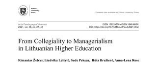 Screenshot des Artikels "From Collegiality to Managerialism in Lithuanian Higher Education"