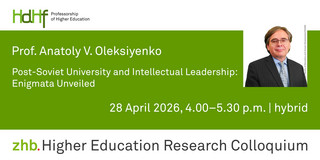 Announcement flyer of the talk including a portrait photo of Anatoly V. Oleksiyenko
